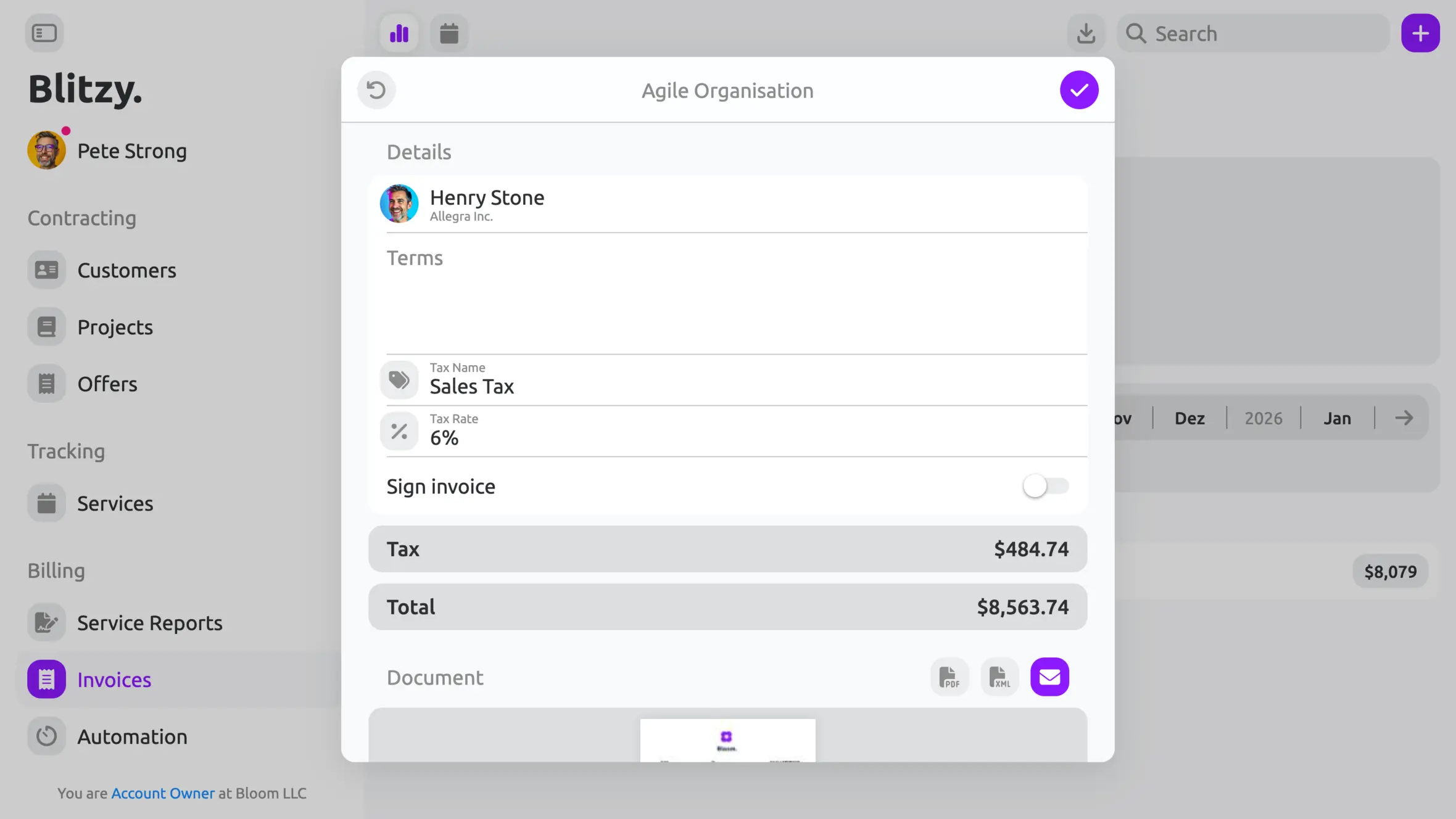 Invoicing en