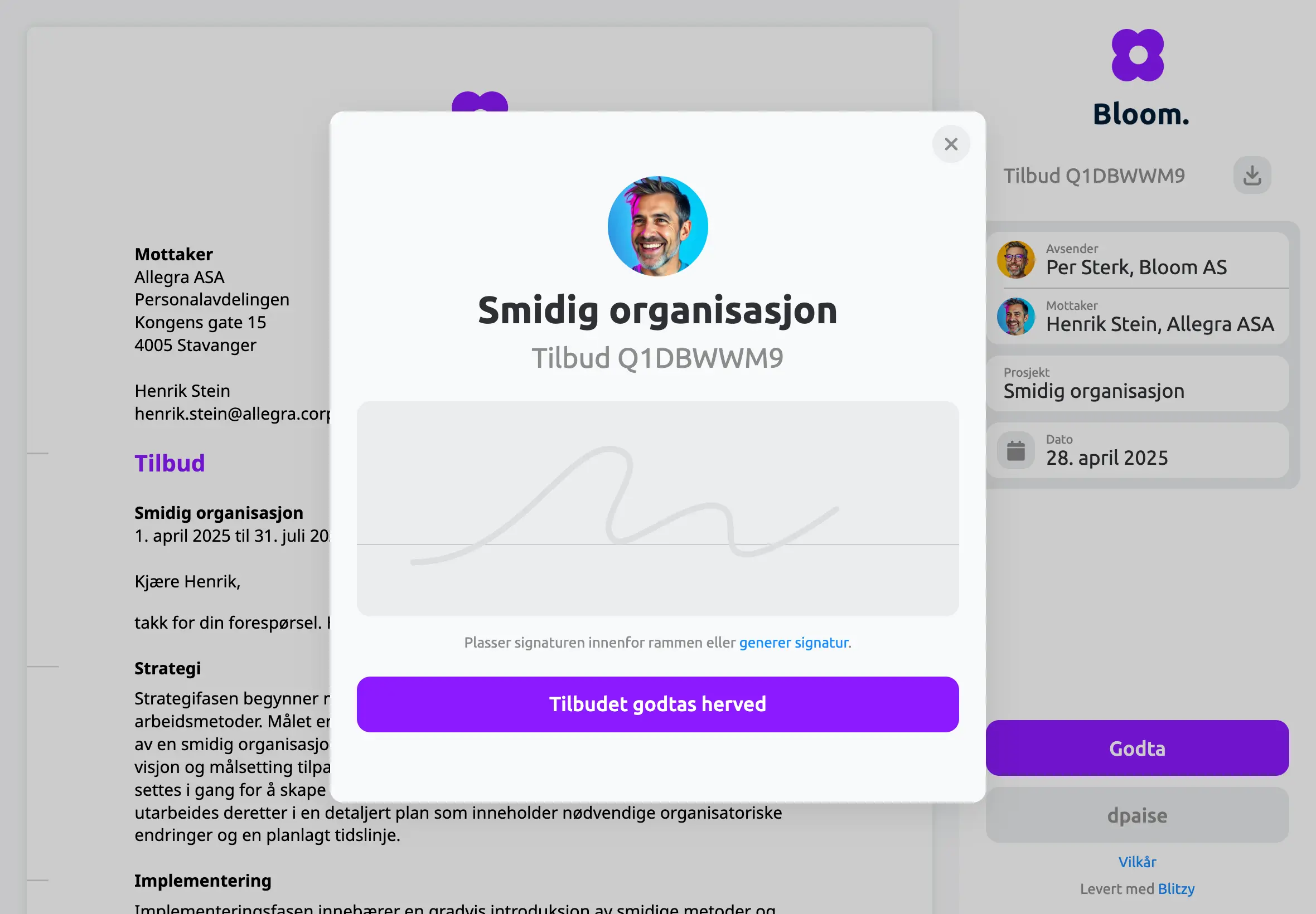 Motta godkjenning no