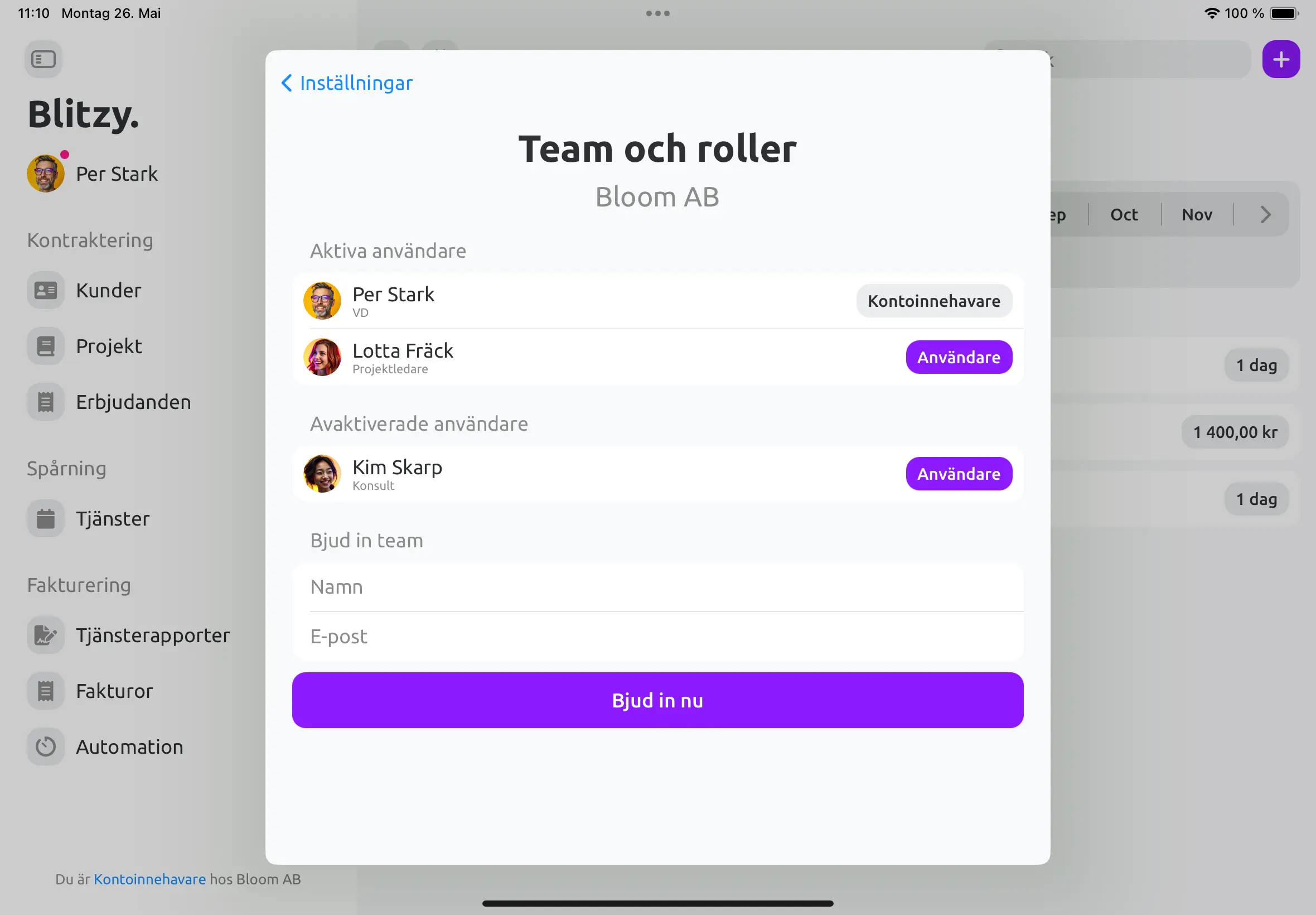 Roller och åtkomst sv