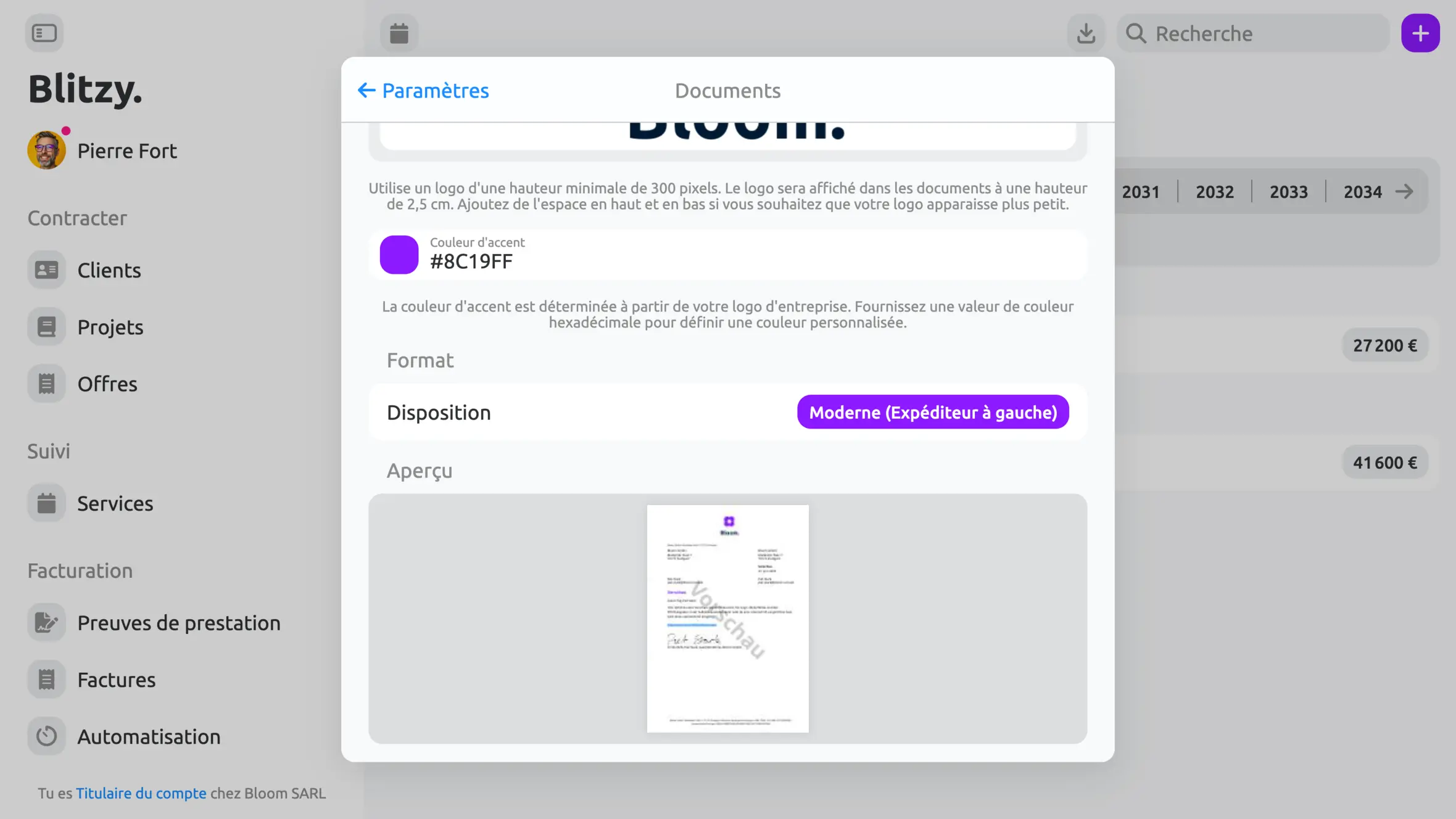 Configurer les documents fr