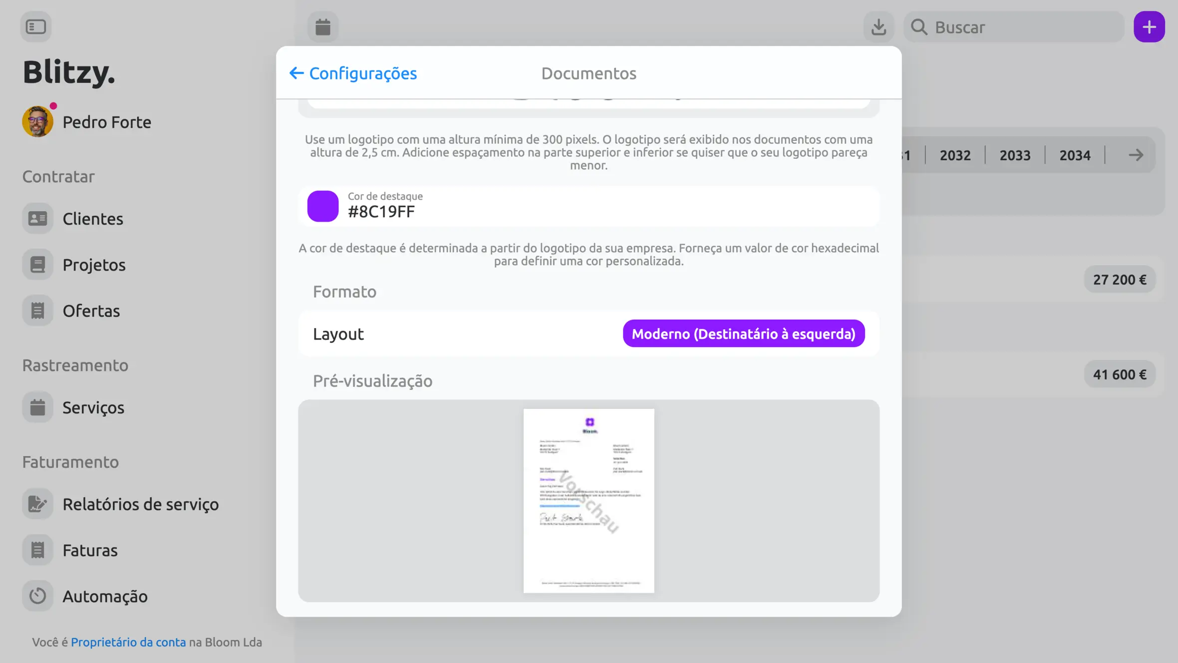 Configura os documentos pt