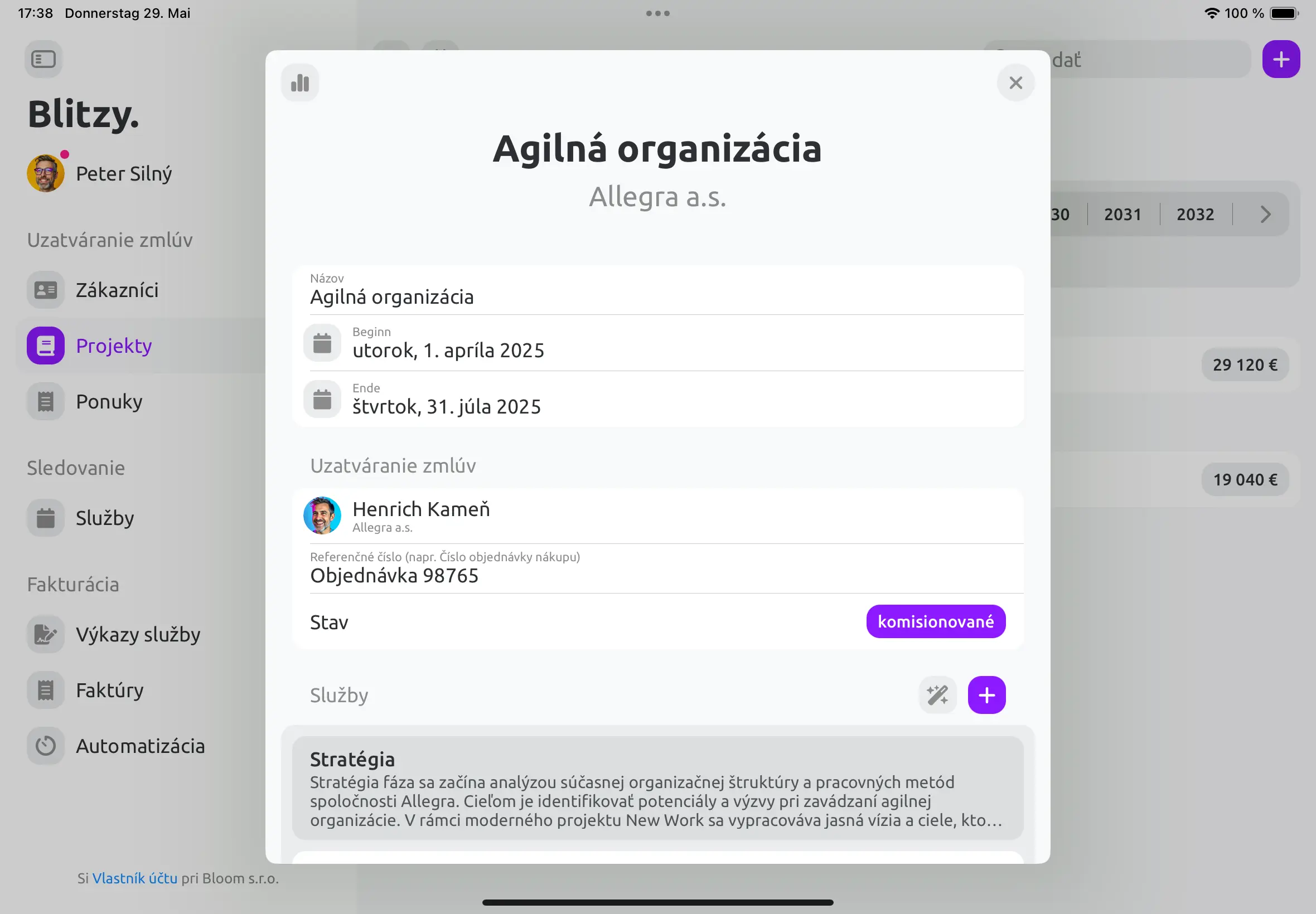 Opísať služby sk