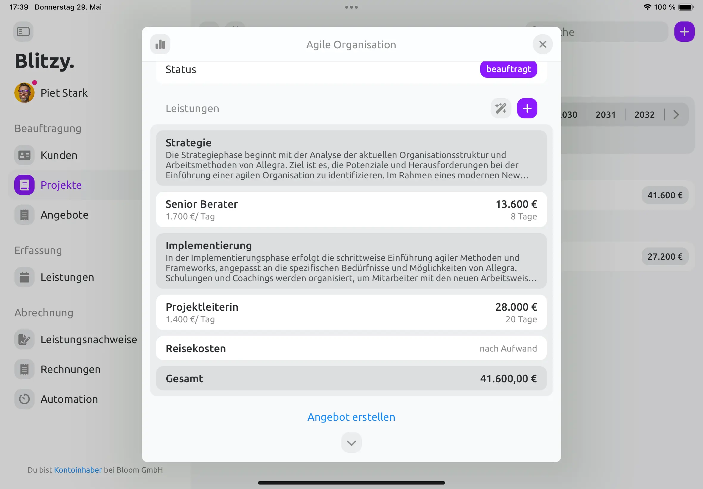 Budget kalkulieren de
