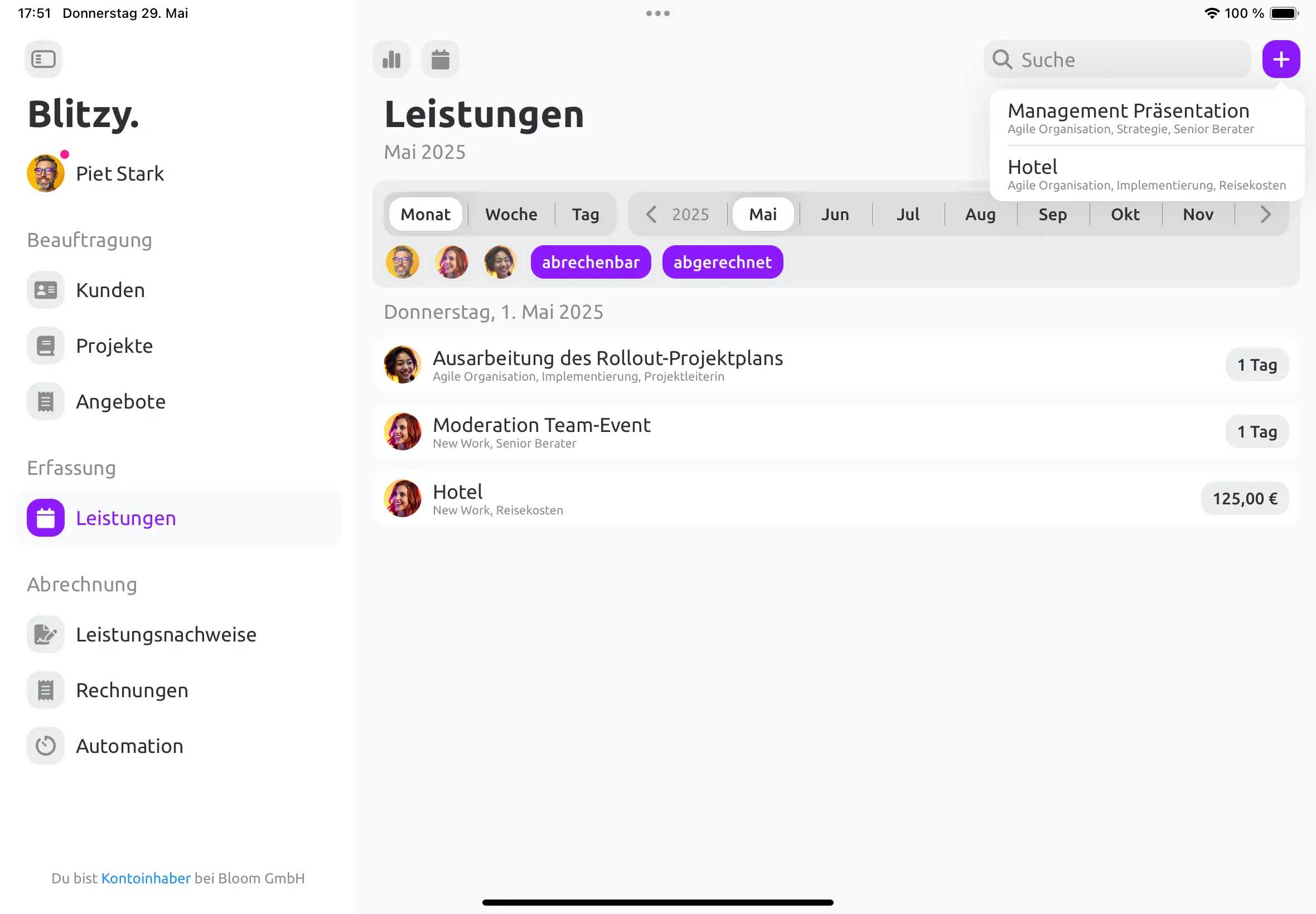 Leistung erfassen de