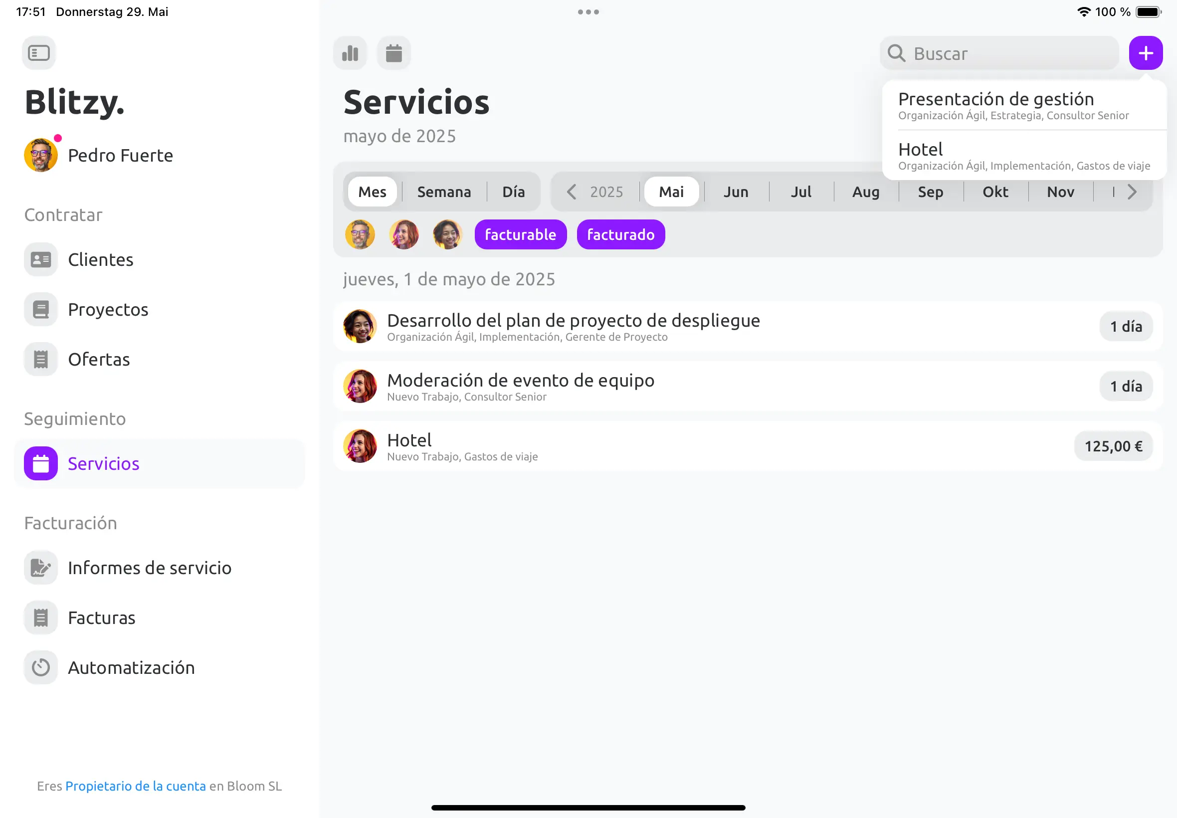 Registrar servicio es